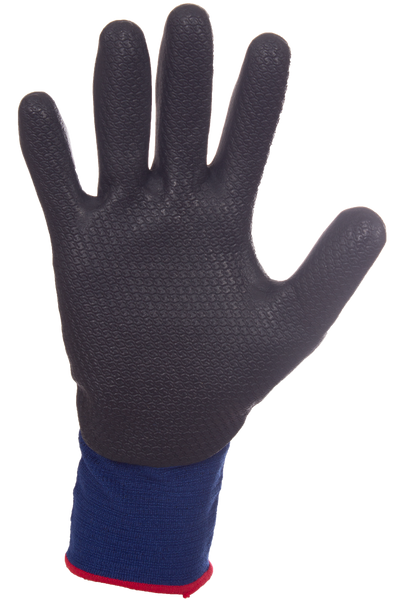 Guantes SHOWA 381 De Nitrilo Microporoso - Talla 7/M, Gris Con Palma Negra, Agarre Antideslizante Para Trabajo