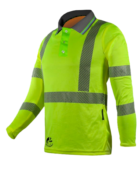 Camiseta De Seguridad De Alta Visibilidad Manga Larga Con Capucha - Color Lima, Poliéster, Para Trabajo O Exterior